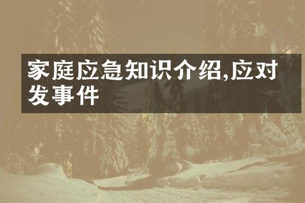 家庭应急知识介绍,应对突发事件