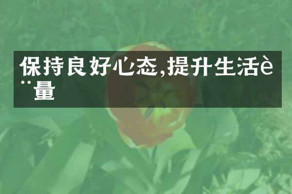 保持良好心态,提升生活质量