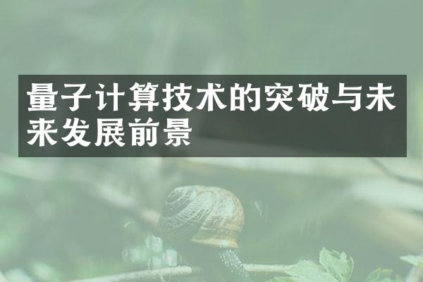 量子计算技术的突破与未来发展前景