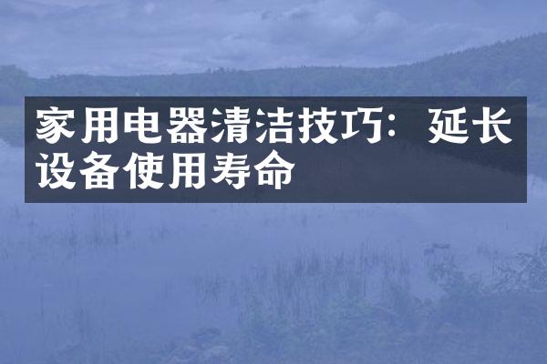 家用电器清洁技巧：延长设备使用寿命