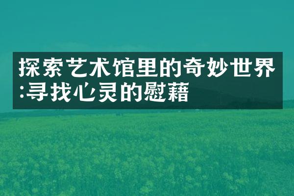 探索艺术馆里的奇妙世界:寻找心灵的慰藉