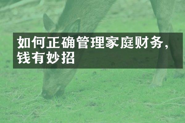 如何正确管理家庭财务,存钱有妙招