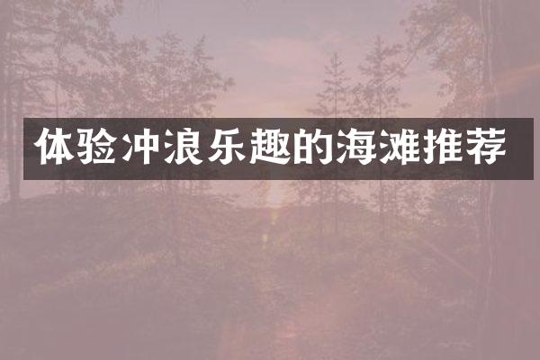 体验冲浪乐趣的海滩推荐