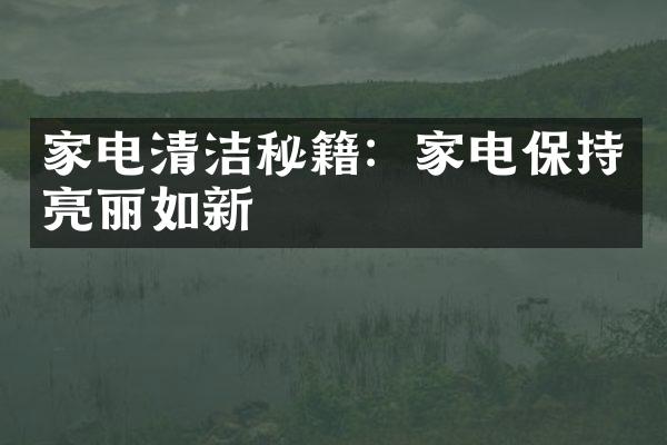 家电清洁秘籍：家电保持亮丽如新