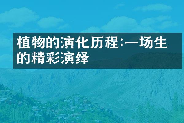 植物的演化历程:一场生命的精彩演绎