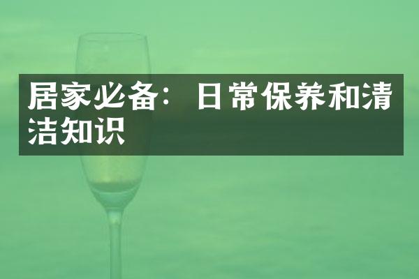 居家必备：日常保养和清洁知识