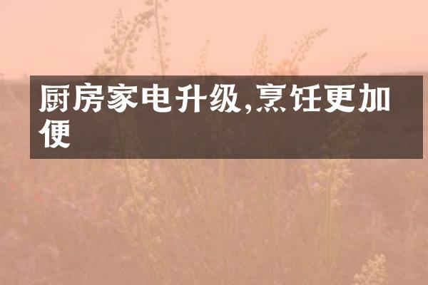 厨房家电升级,烹饪更加方便