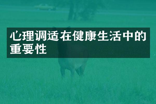 心理调适在健康生活中的重要性