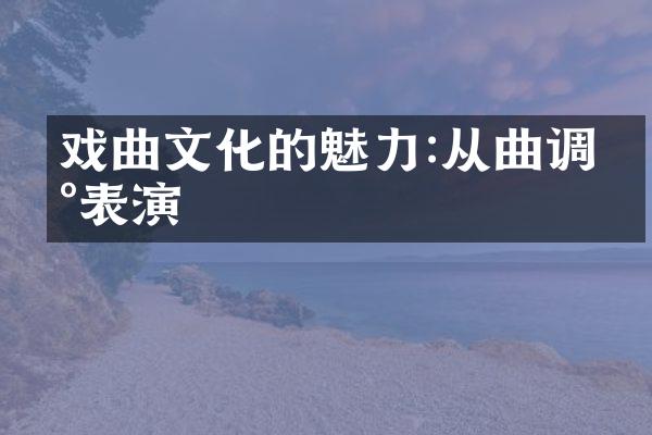 戏曲文化的魅力:从曲调到表演