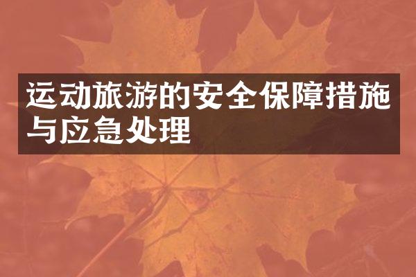 运动旅游的安全保障措施与应急处理