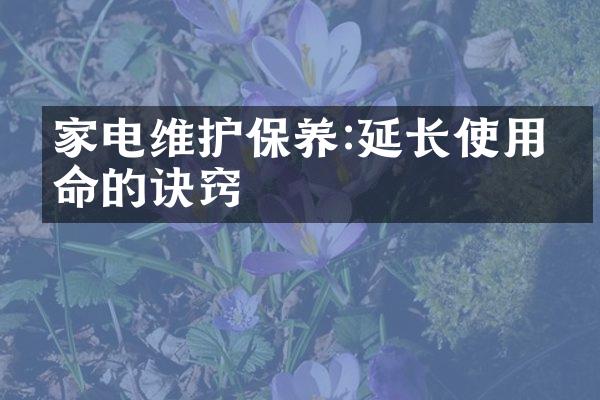 家电维护保养:延长使用寿命的诀窍