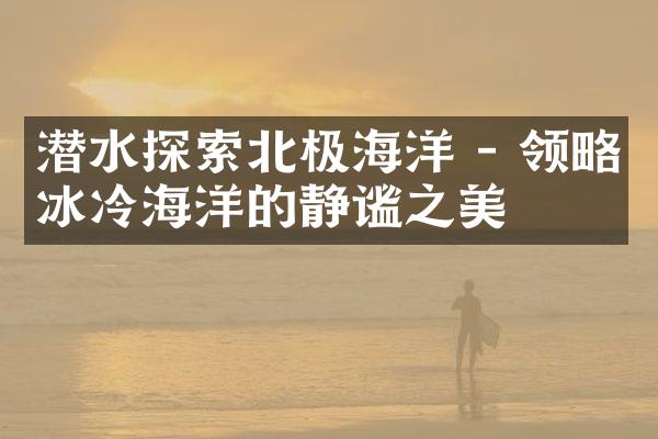 潜水探索北极海洋 - 领略冰冷海洋的静谧之美
