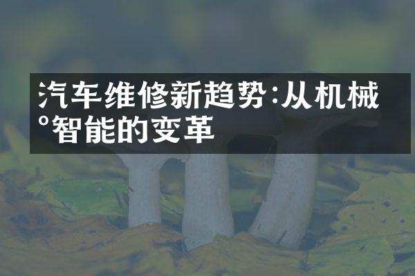 汽车维修新趋势:从机械到智能的变革