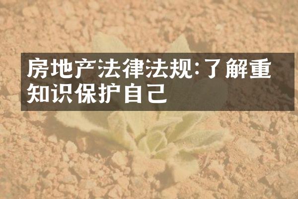 房地产法律法规:了解重点知识保护自己