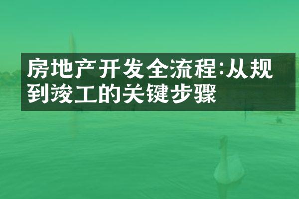 房地产开发全流程:从规划到竣工的关键步骤