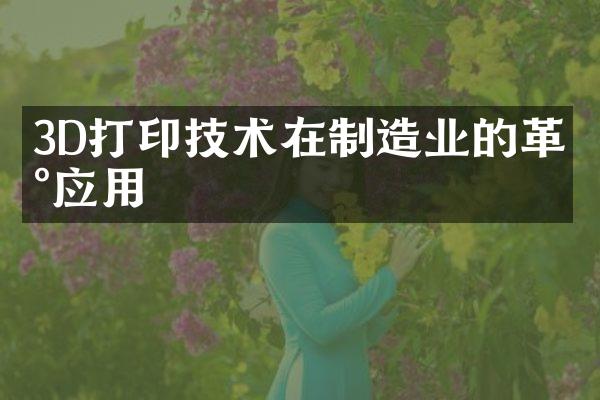 3D打印技术在制造业的革新应用