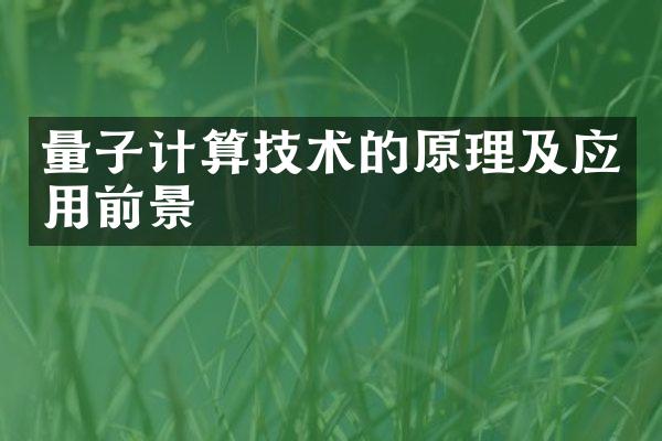 量子计算技术的原理及应用前景