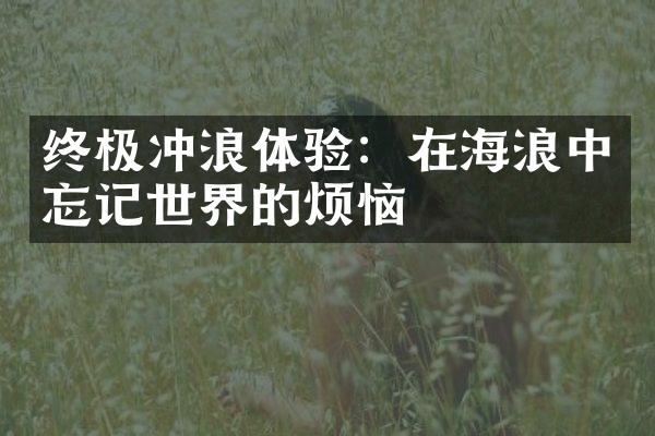 终极冲浪体验：在海浪中忘记世界的烦恼