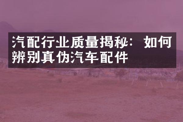 汽配行业质量揭秘：如何辨别真伪汽车配件