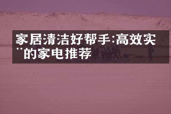 家居清洁好帮手:高效实用的家电推荐