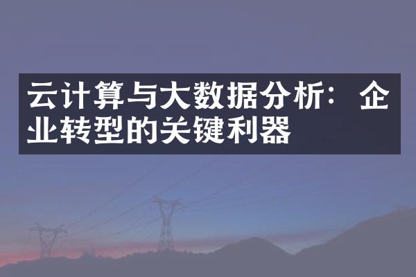 云计算与大数据分析：企业转型的关键利器