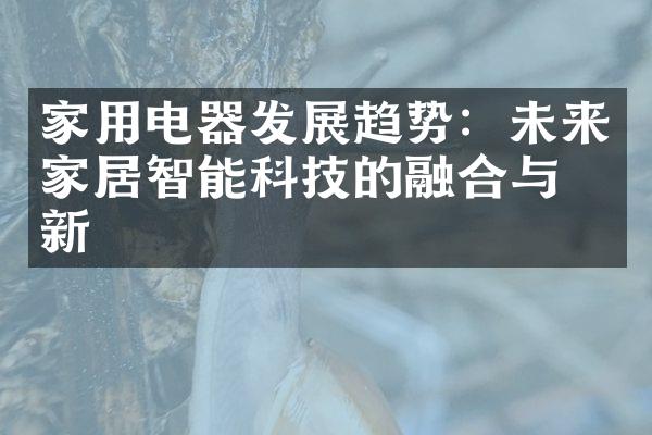 家用电器发展趋势：未来家居智能科技的融合与创新