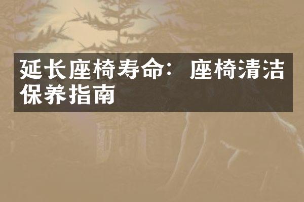 延长座椅寿命：座椅清洁保养指南