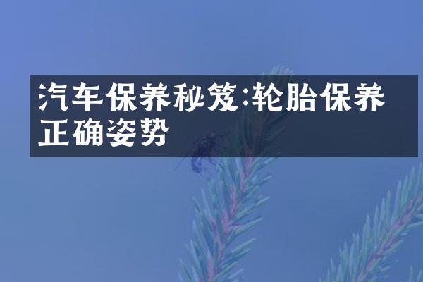 汽车保养秘笈:轮胎保养的正确姿势