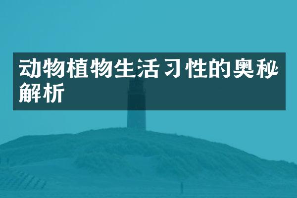 动物植物生活习性的奥秘解析