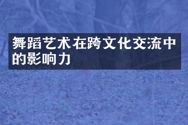 舞蹈艺术在跨文化交流中的影响力