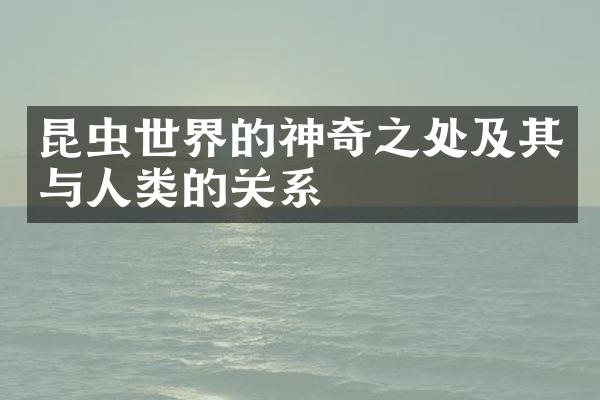 昆虫世界的神奇之处及其与人类的关系