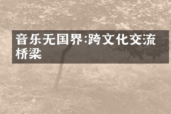 音乐无国界:跨文化交流的桥梁