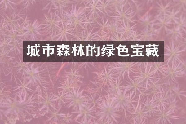 城市森林的绿色宝藏