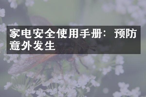 家电安全使用手册：预防意外发生