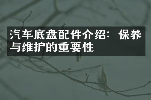 汽车底盘配件介绍：保养与维护的重要性