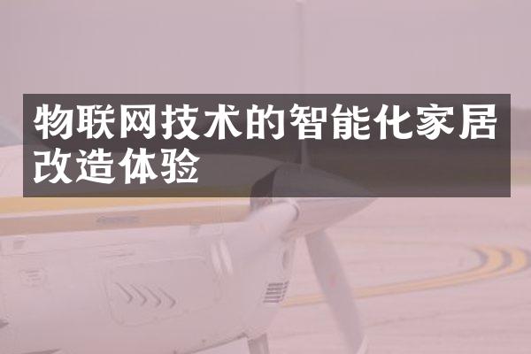 物联网技术的智能化家居改造体验