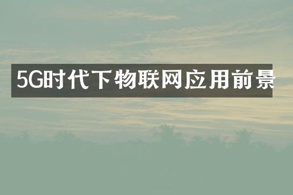 5G时代下物联网应用前景