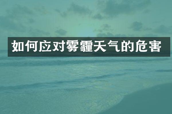 如何应对雾霾天气的危害