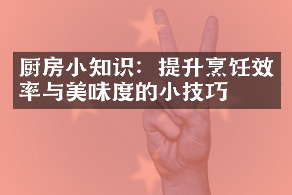 厨房小知识：提升烹饪效率与美味度的小技巧