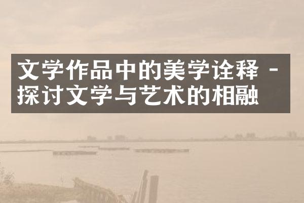 文学作品中的美学诠释 - 探讨文学与艺术的相融