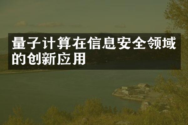 量子计算在信息安全领域的创新应用
