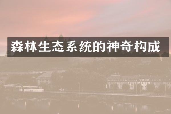 森林生态系统的神奇构成