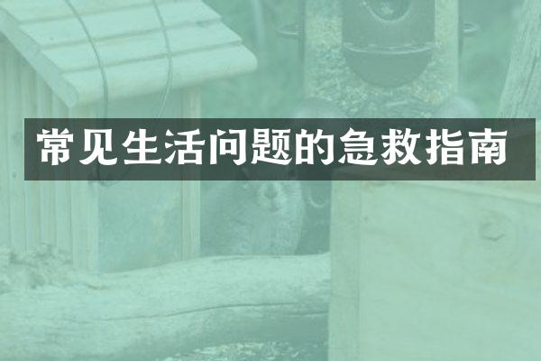 常见生活问题的急救指南