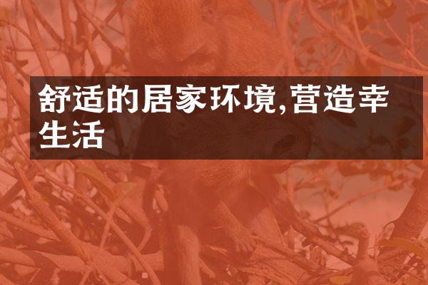 舒适的居家环境,营造幸福生活