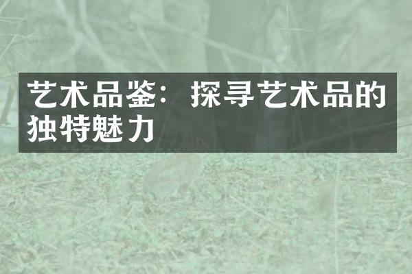 艺术品鉴：探寻艺术品的独特魅力