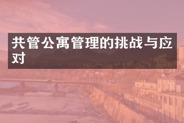 共管公寓管理的挑战与应对