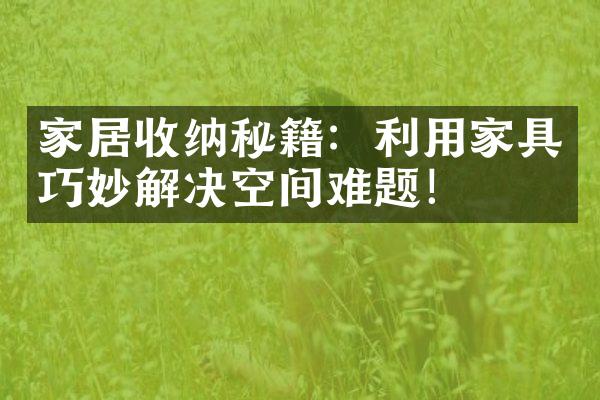家居收纳秘籍：利用家具巧妙解决空间难题！