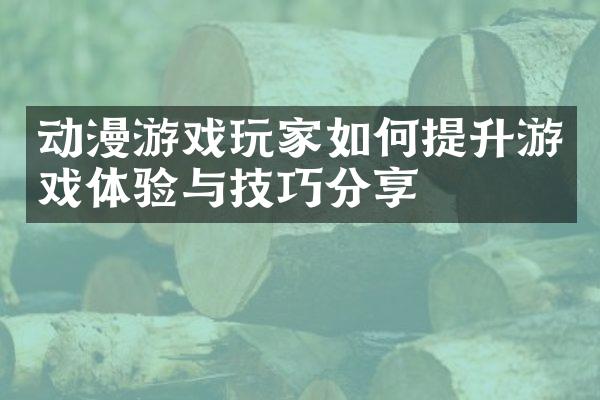 动漫游戏玩家如何提升游戏体验与技巧分享