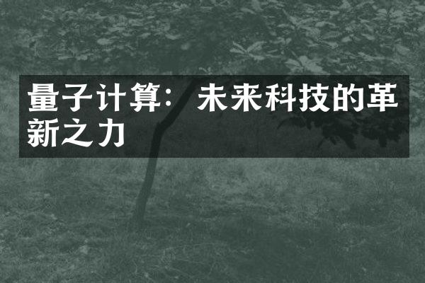 量子计算：未来科技的革新之力