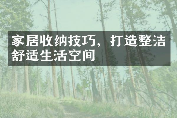 家居收纳技巧，打造整洁舒适生活空间